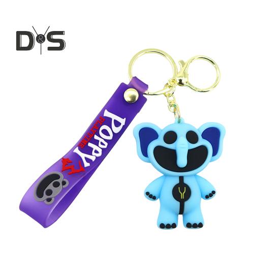 Cartoon Animal Keychain Scary Smiling Design Vibrant Color Keychain 3D  Animal Fun Men Women Backpack Pendant Keychain