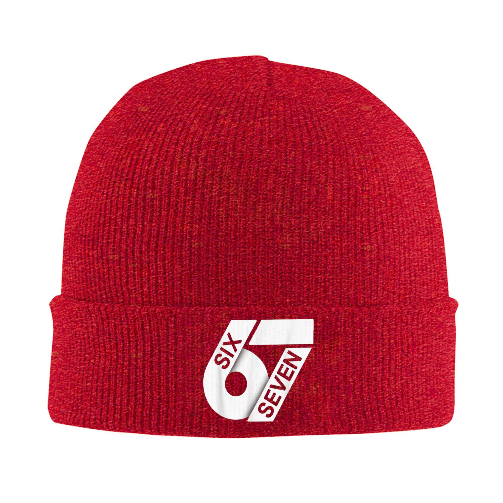 

Fun Six Seven 6 7 Meme Design Knit Hat Beanie Hats Gym Warm Soft Men Women Bonnet Hats Autumn Winter Design Casual Caps Gift One Size