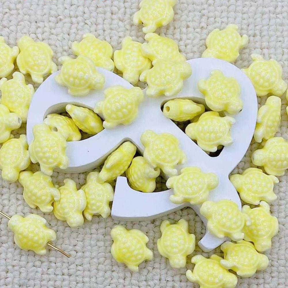 10pcs Handmade Craft Sea Turtle Bead Ceramic Jewelry Making Material  Women