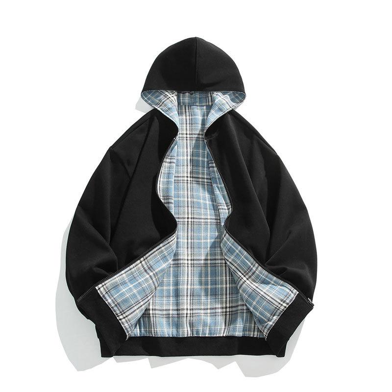 2026 Men's Double-Sided Hoodie Cardigan - Autumn/Winter Loose Fit, Plus Size, Unisex Casual Top