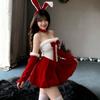 Christmas bunny girl cute red rabbit ear headband for women, autumn and winter headband, cartoon rabbit ear hair accessory