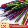 Sparkling Glitter Chenille Stems - 100 Pieces for DIY Crafts