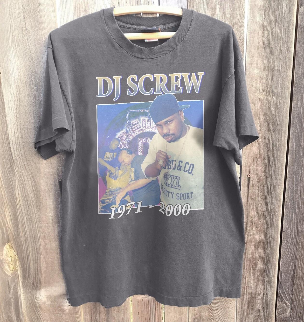 HOT! DJ Screw 1971-2000 Hip Hop Rap Retro Charcoal Heavy Cotton T-Shirt XXXL