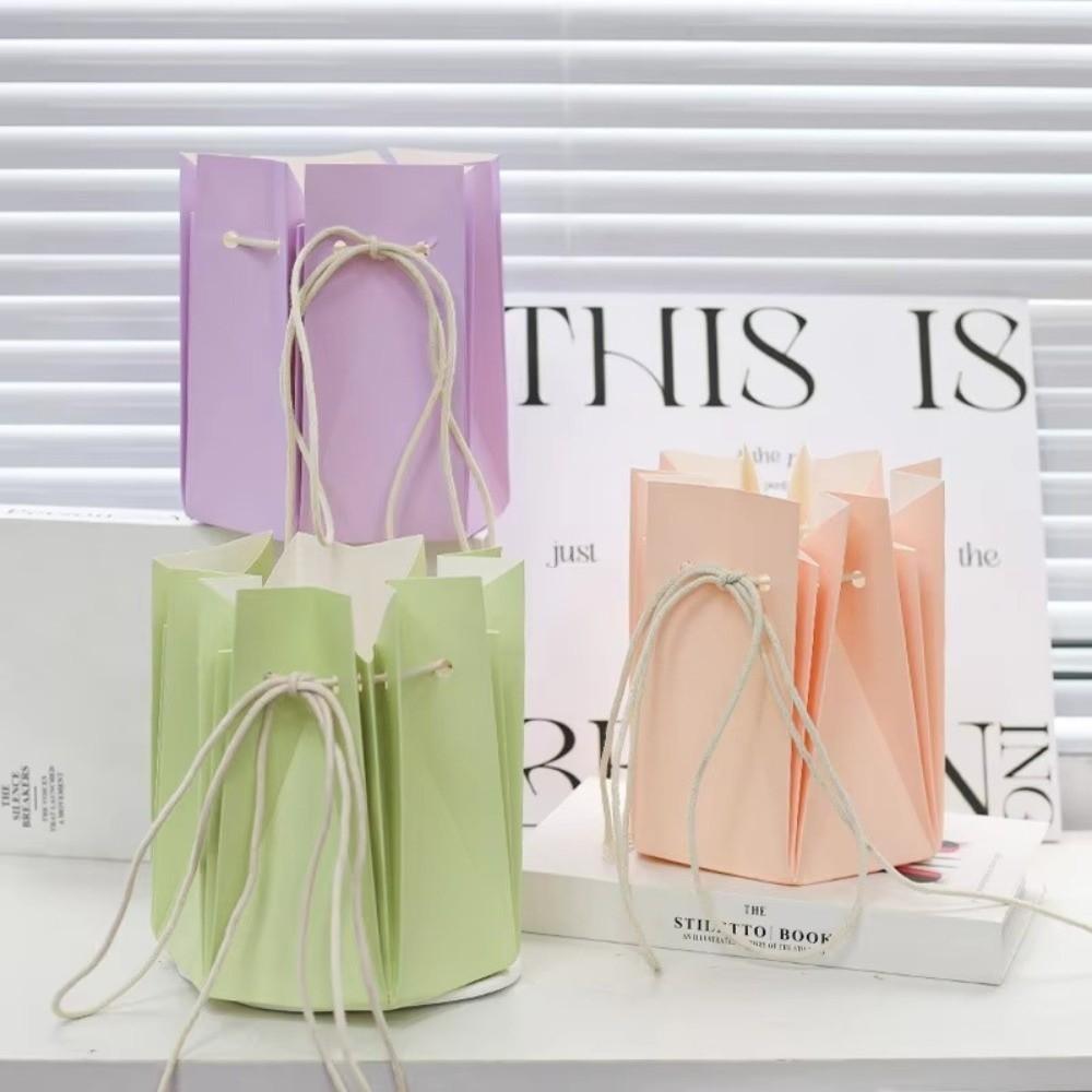 Handmade Flower Bag Hexagonal Waterproof Flower Packaging Bags Home Decor Korean Bouquet Handbag