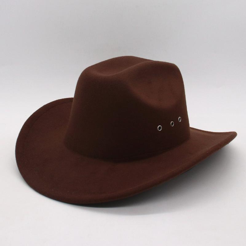 Jazz Hat Felt Hat Belt Buckle Knight Hat Big Head Circumference Cross-Border Foreign Trade Tibetan Top Hat Western Cowboy Hat Mongolian Hat