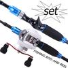 Casting Fishing Rod Combo 4 Tips Carbon Fiber  Lure Pole and Left Right Hand Baitcasting Reel