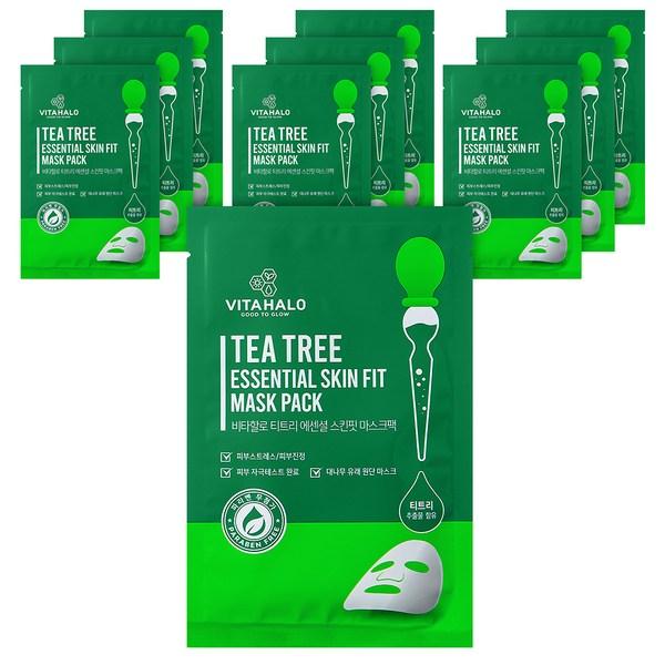 

Vitahalo Tea Tree Essential Skin Fit Mask Pack, 1 лист, 10 штук Популярная корейская косметика