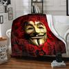 1pc V for Vendetta Flannel Throw Blanket - HD Printed Lightweight Soft Warm All-Season Blanket for Sofa, Bed, Travel, Camping 091