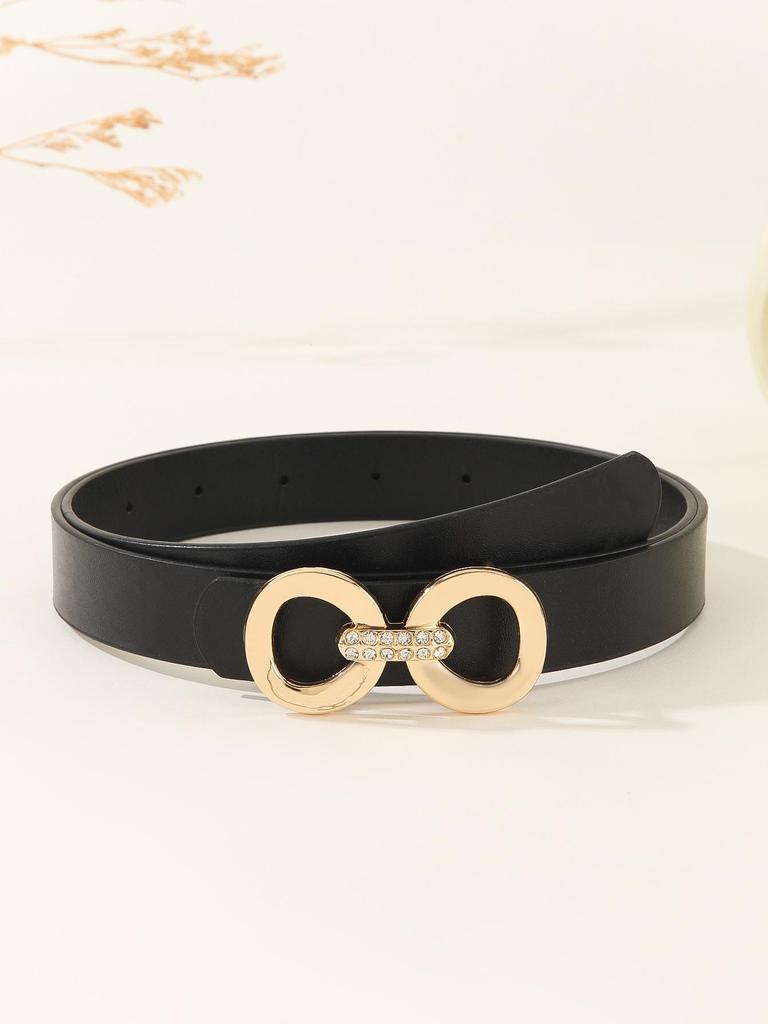 Women's Versatile 8-Figure Buckle Leather Waist Belt - Thin, Simple, Waist-cinching Fashion Accessory
