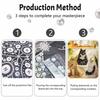 Elegant Framed Pearl Art DIY Set with Funny Black Cat Reading Newspaper 5D Sparkling Bead Canvas Painting Ready to Display Home Decor Gift
