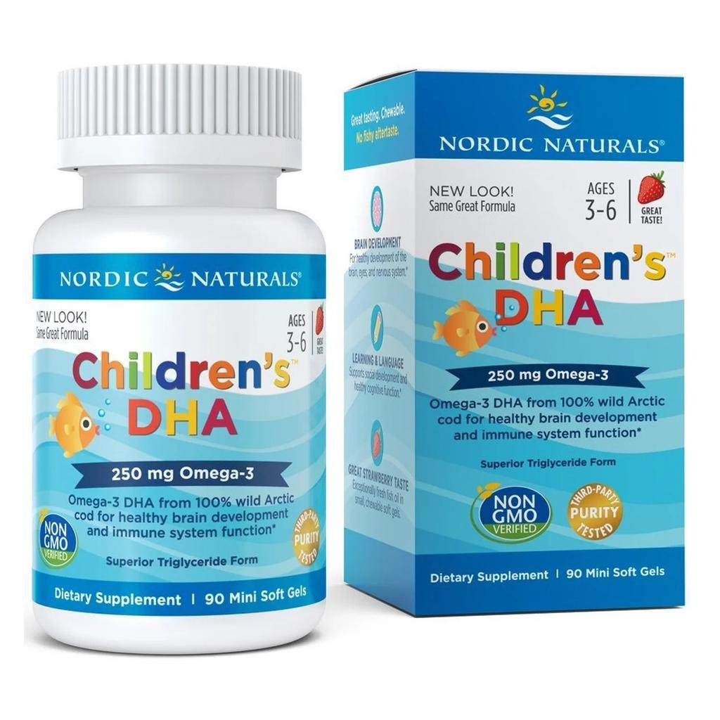 Children's DHA, 250mg Omega-3 Strawberry - 90 Mini Softgels