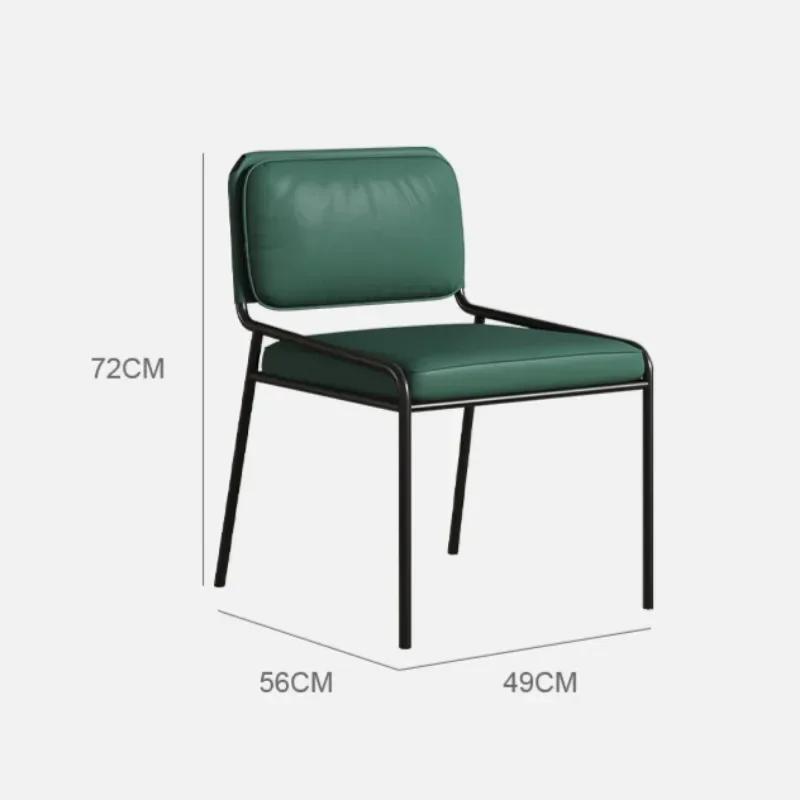 Nordic Light Luxury Designer Soft Bag Backrest Chair Home Simple Dining Stool Comfortable Leather Office Chairs Home Furniture