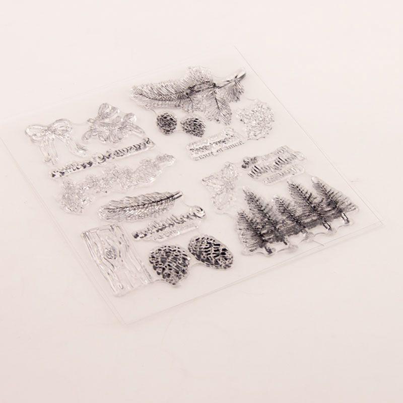 Tree Pinecone Silicone Clear Seal Stamp DIY Scrapbooking Embossing Photo Album Top Sale