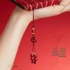 Pixiu Wealth and Treasure Cinnabar Phone Chain Keyring Pendant for Men and Women