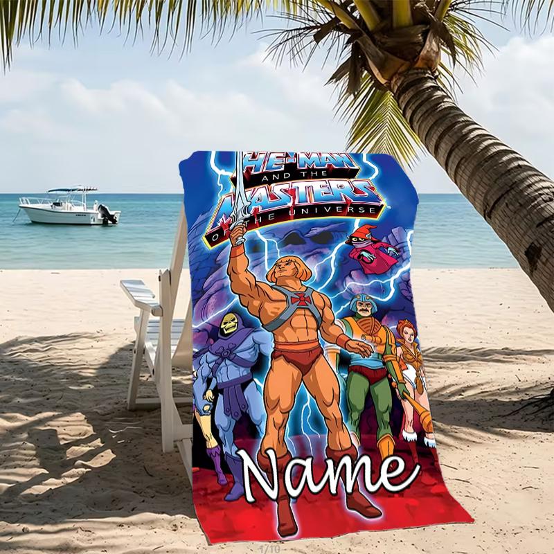 Customizable personalized beach towels He-Man and the Masters of the Universe themed designs.Suitable for the beach, yoga, sports;ideal as beach acces