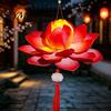 Vintage Decorative Ornaments DIY Lotus Lantern Craft Kit, Handmade Flower Paper with LED Anniversary Event Decor Light, Lighting for Wedding