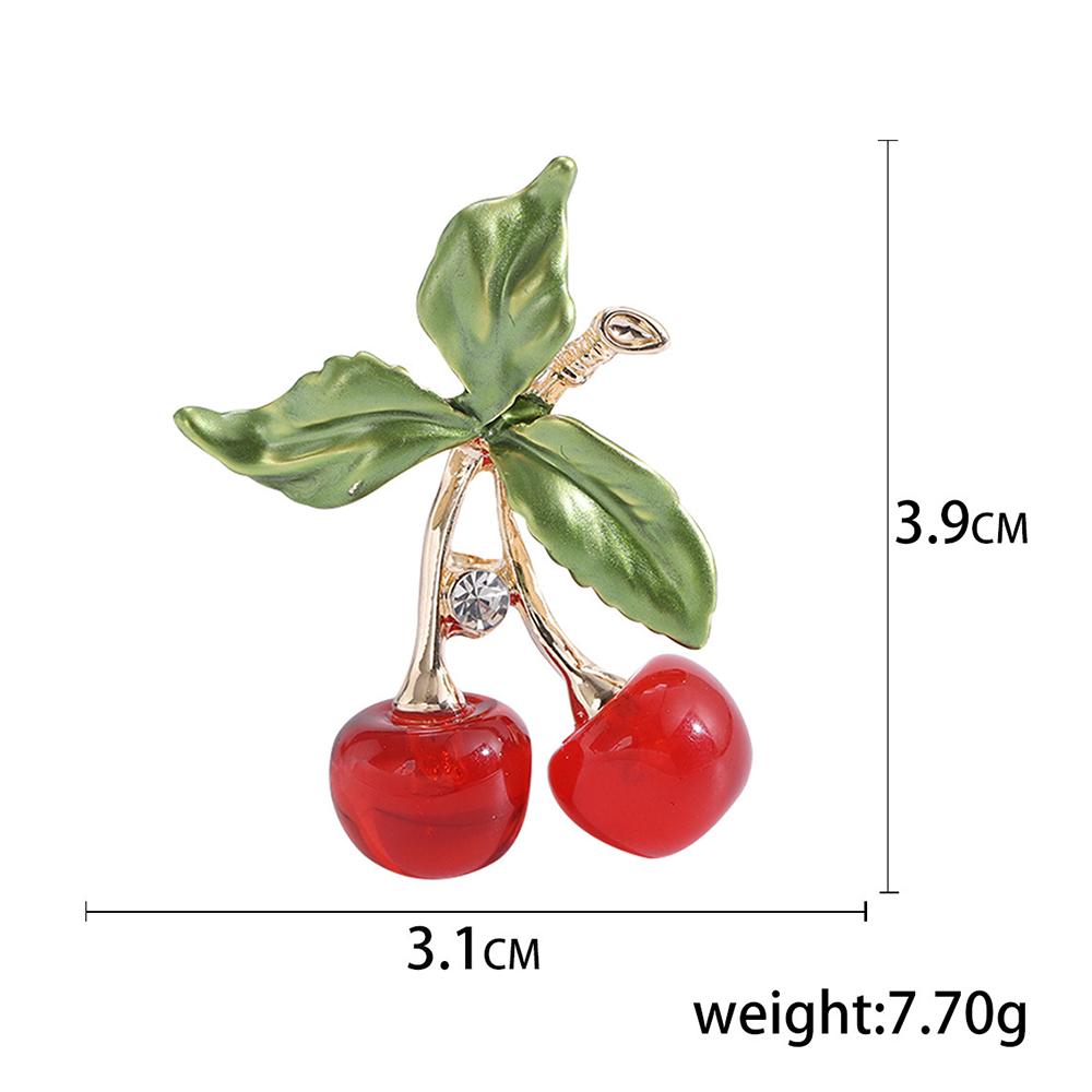 Crystal Cherry Brooch Pins Rhinestone Brooches Wedding Party Jewelry Gifts Lapel
