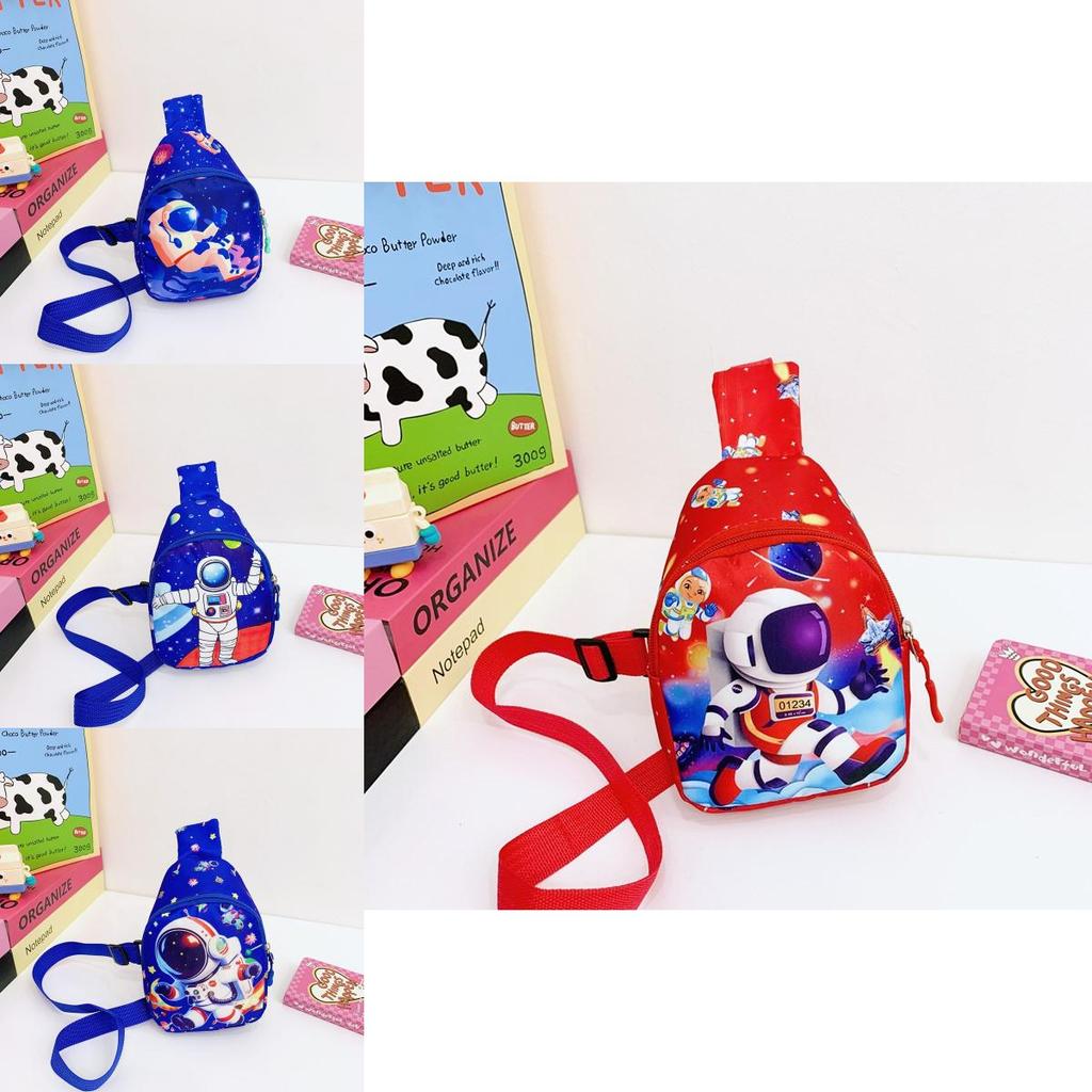 Childrens Cartoon Space Astronaut Chest Bag With Breathable Nylon For Kindergarten Kids