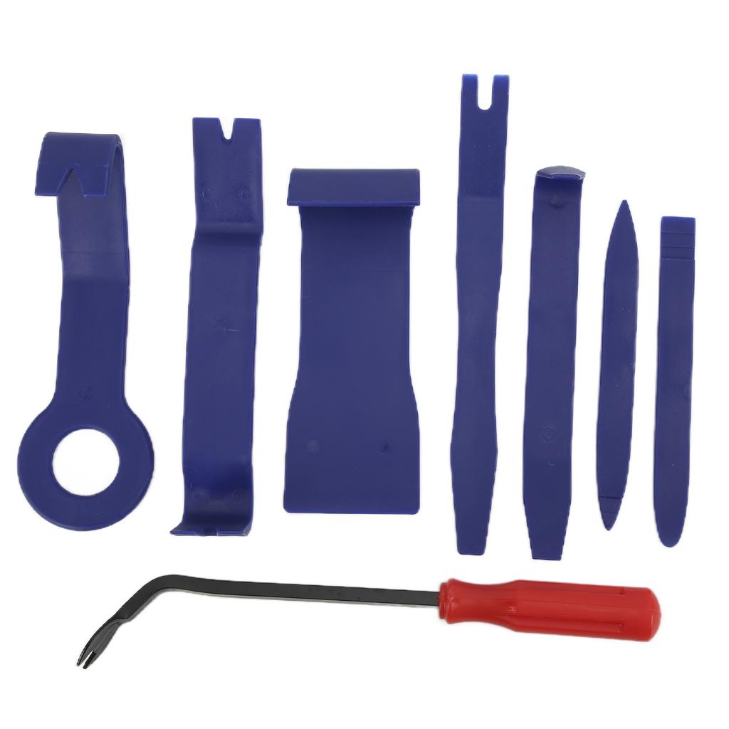 8PCS Car Trim Removal Tool Kit Blue with Red Screwdriver Door Window Clip Fastener Remover Install