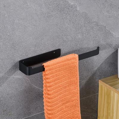 Self Adhesive Towel Holder Black Finish Towel Rail Bathroom Towel Rack  Home Organizer