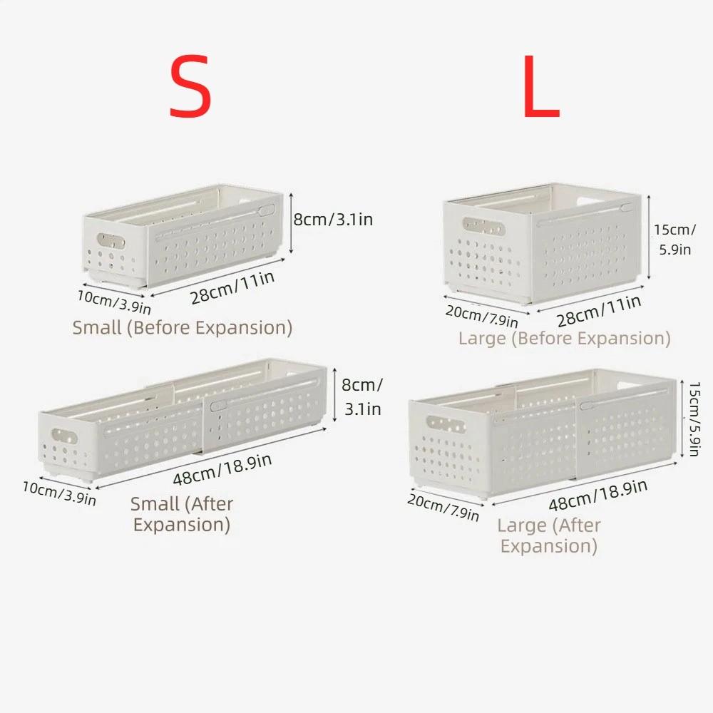 Large Capacity Expandable Storage Box Stackable Ventilated Holes Cabinet Storage Case Plastic Space-Saving