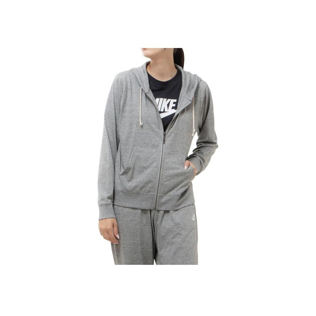 Nike Drawstring Letter Logo Print Solid Full Zip Casual Jacket Women Jacket Dark-Gray DM6387-063