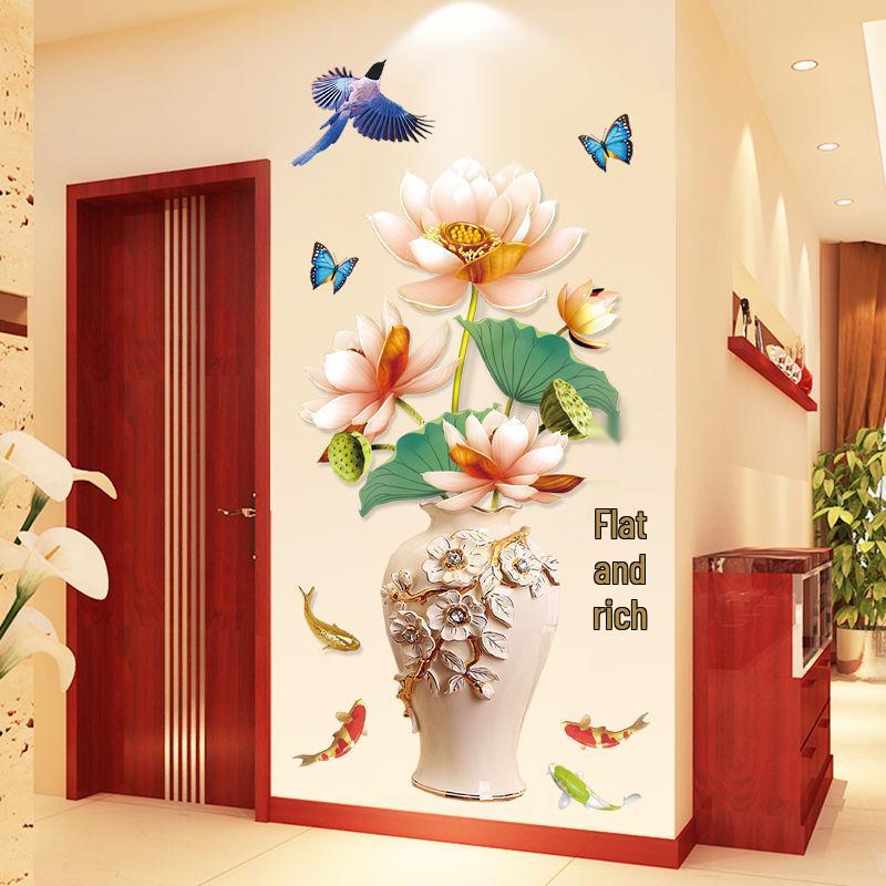 Adesivi murali autoadesivi in stile cinese per decorazione di soggiorno e camera da letto