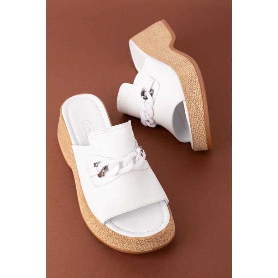 

Жіночі сабо з натуральної шкіри на платформі 36 червоний