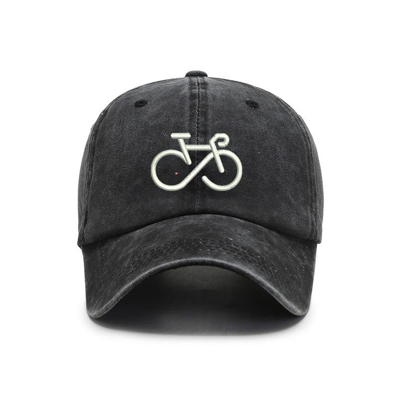Washed Cotton Embroidered Bicycle Baseball Cap Men's Snapback Hats For Women Gorras Bone Outdoor Sports Dad Hat