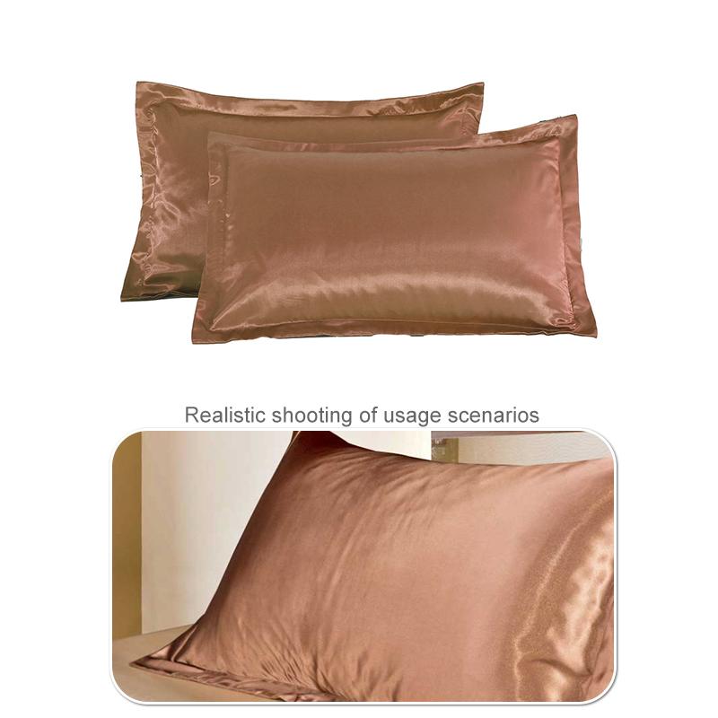 1Pc Bedding Breathable Pillow Cover Comfortable Polyester Fiber Washable Pillowcase Cool Ice Silk Household Summer