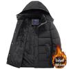 Herren Winter Mittellange Verdickte Baumwolljacke für Mittleren Alters & Ältere mit Zusätzlichem Fleece