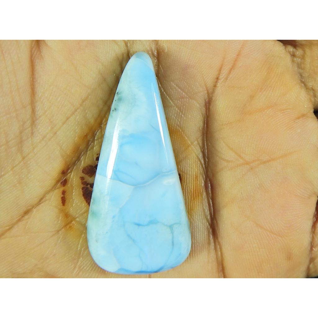 19X40X7MM Natural Blue Larimar Pear Shape Cabochon Loose Gemstone 49Cts. LR-59