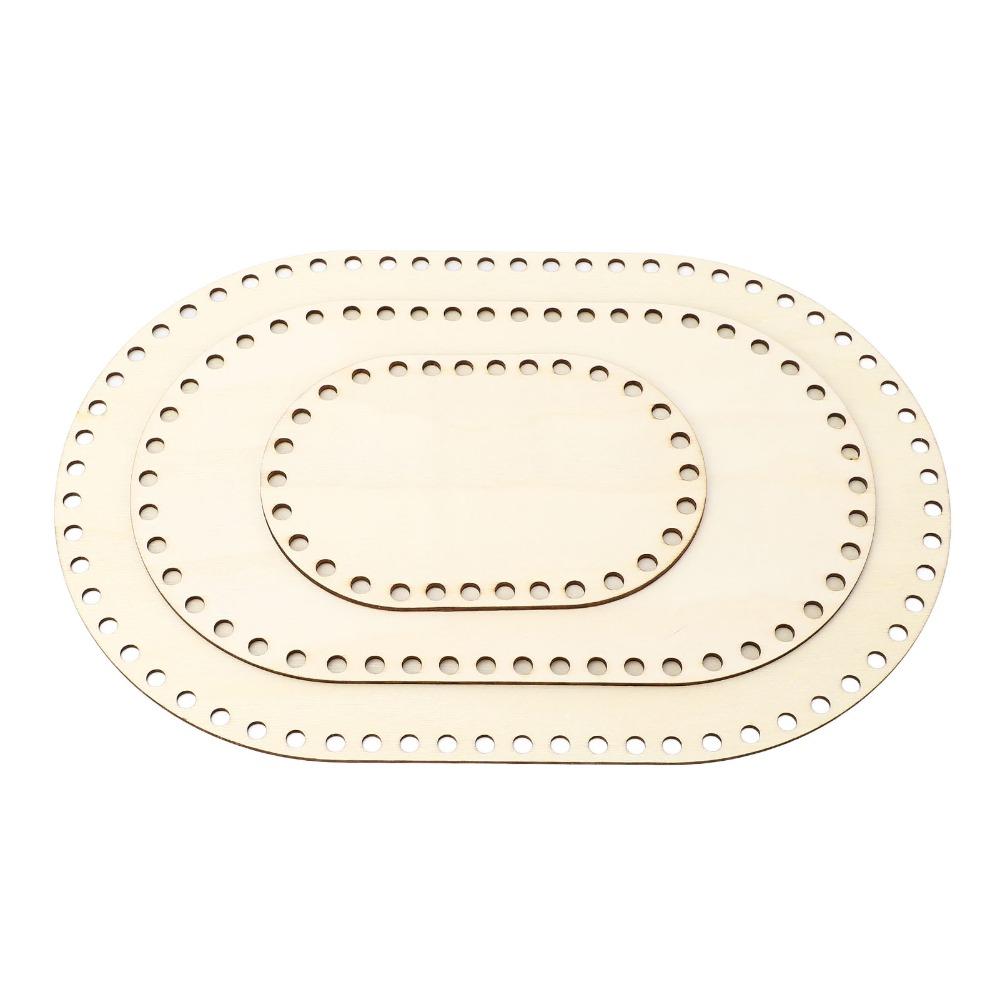 3Pcs Oval Shape Oval Crochet Basket Base 3 Sizes Crochet Bag Bottom For Knitting