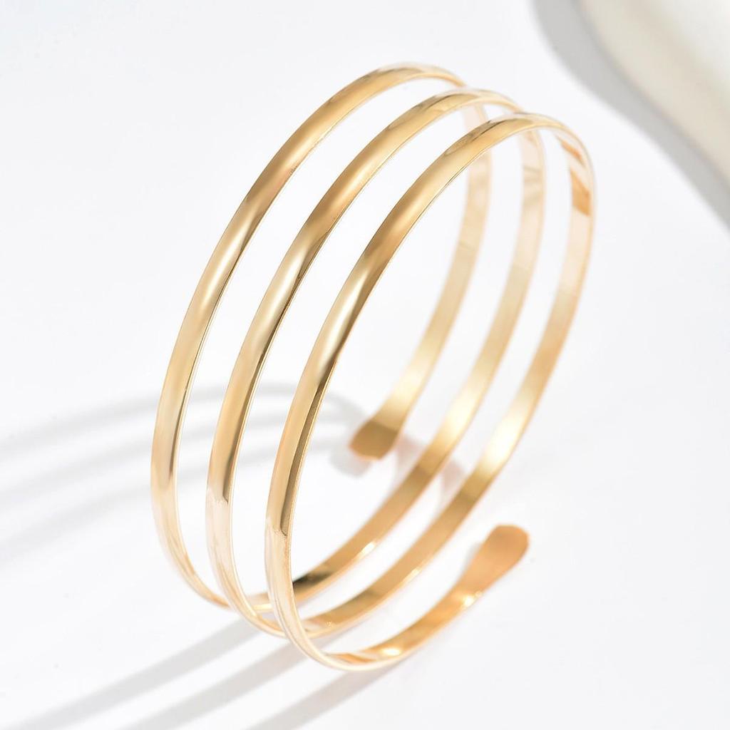 European-American Style Open Armlet: Trendy, Unique, and Elegant Cold-Style Bracelet.