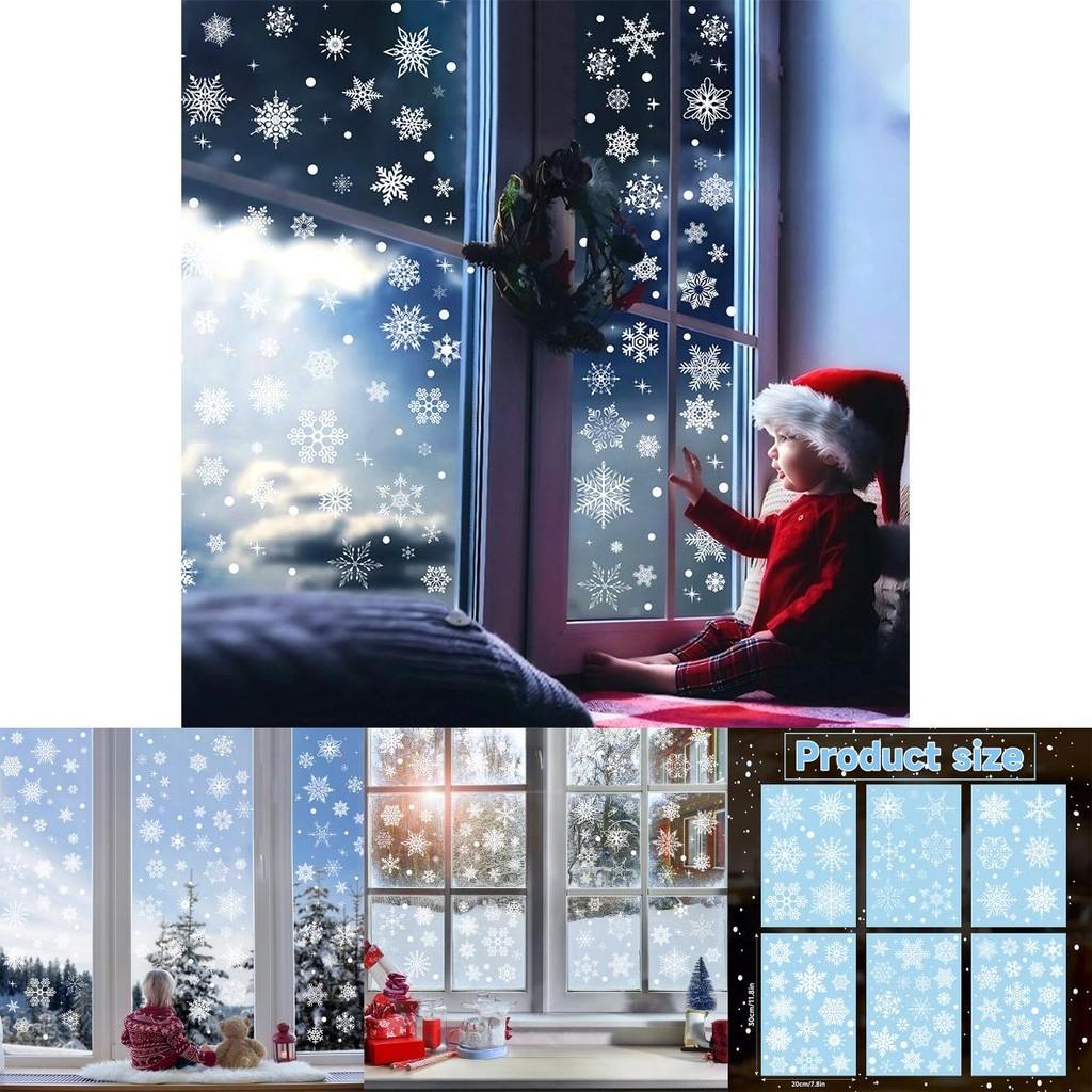 Christmas Snowflake Static Cling Window Decals For Holiday Decor Set Of Six Pvc
