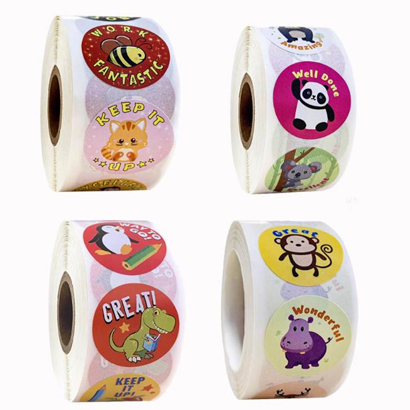 Kreslené samolepky se zvířátky Samolepicí samolepky se štítky za odměnu pro děti