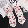 Ruffle Cherry Short Socks Letter Summer Tube Socks Kawaii Mesh Ankle Socks Lady