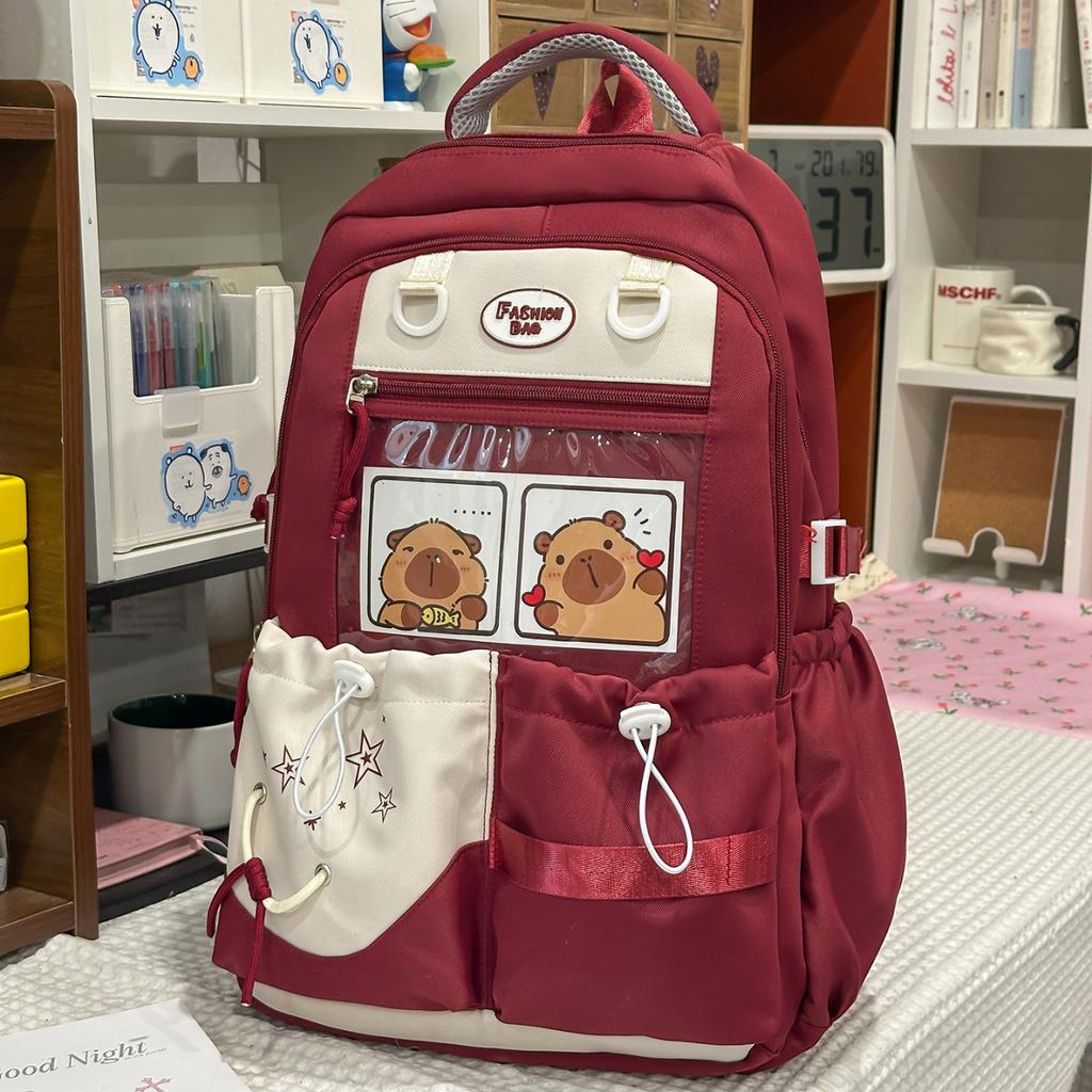 Schoolbag Contrasting Color Junior High School Student Large Capacity Schoolbag Female College Style High School Student Small Fresh Backpack Cute
