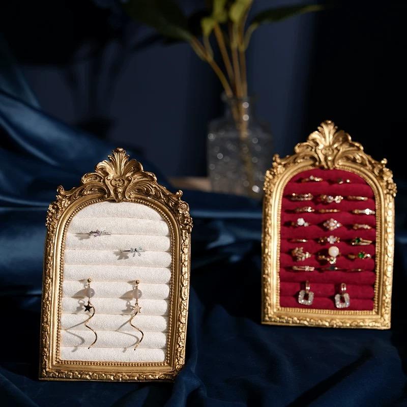 Jewelry Display Stand Vintage Photo Frame Style Home Ring Earring Display Rack Decorative Jewelry Organizer for Rings & Earrings