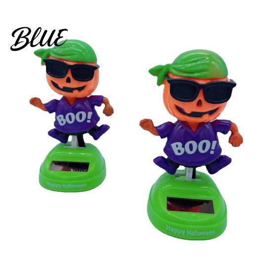 Solarbetriebenes Auto-Dekorations-Ornament, Halloween-Kürbis-Pirat Schwingende Figur, Stressabbau-Ornament Tanzende Schüttelkopfdashboard-Dekoration,