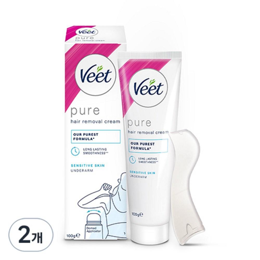 Veet Pure Hair Removal Cream For Sensitive Skin, Armpits, 100G, 2 Units