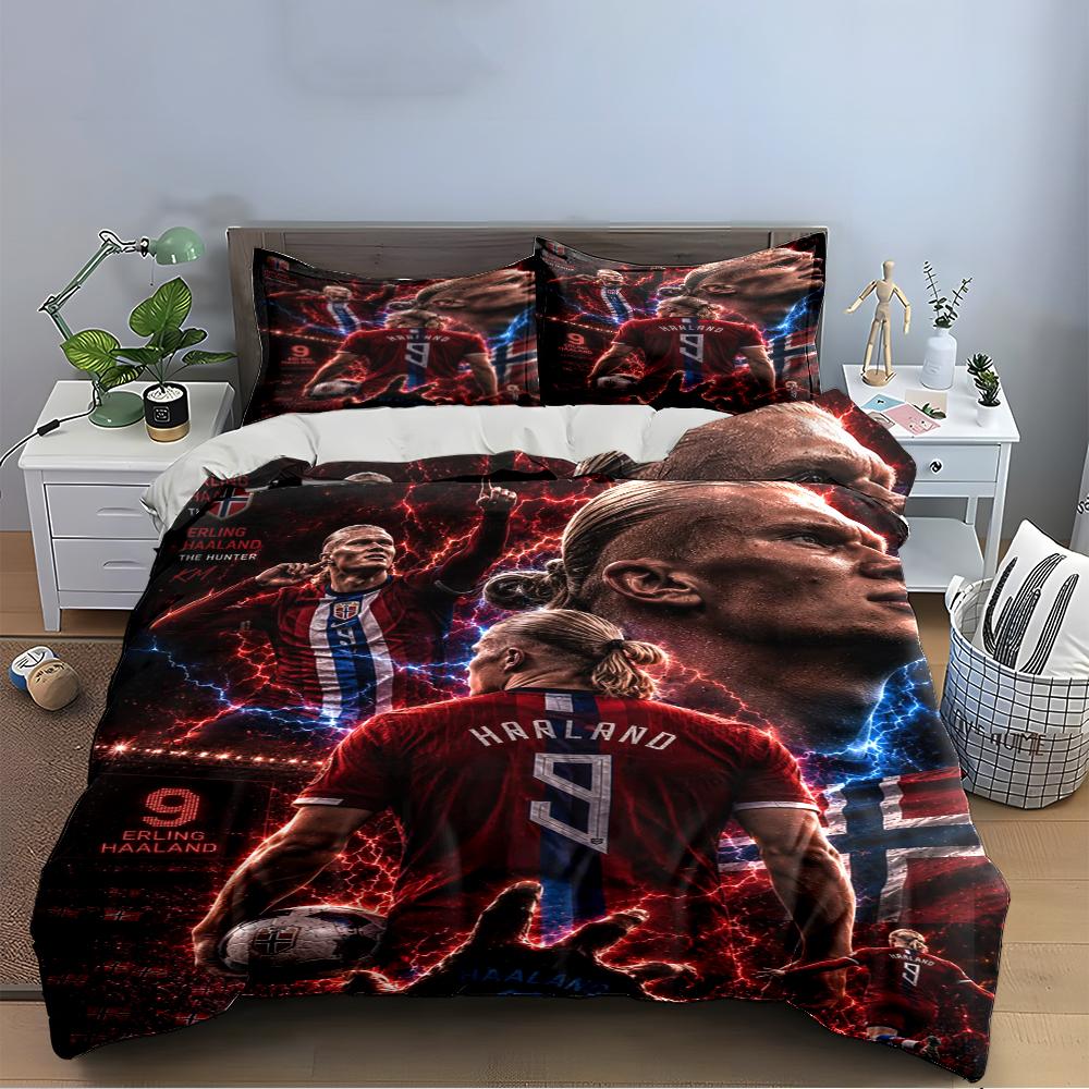 Soccer Player Print Bedding Set Bedding set (1 duvet cover, 2 pillowcases, duvet not included)