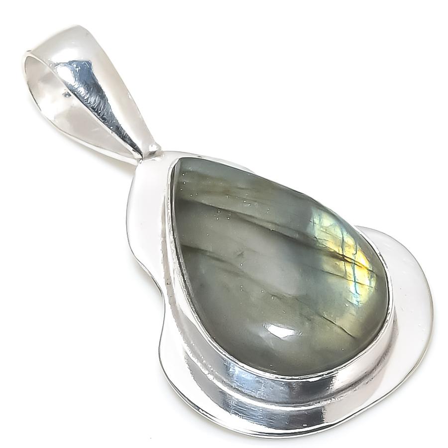 

Natural Labradorite Gemstone Handmade 925 Sterling Silver Pendant 1.81 j1B27