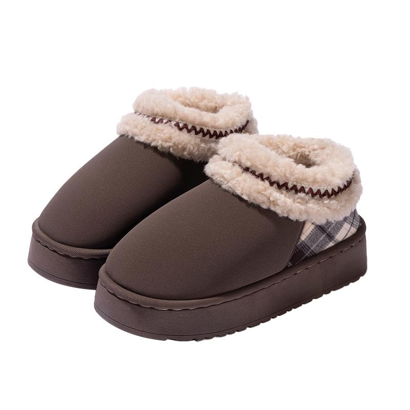 2025 ethnische Baumwollschuhe Winter koreanische Version Wildleder Zuhause Herbst und Winter dicksohliger Plüsch rutschfest Oberbekleidung