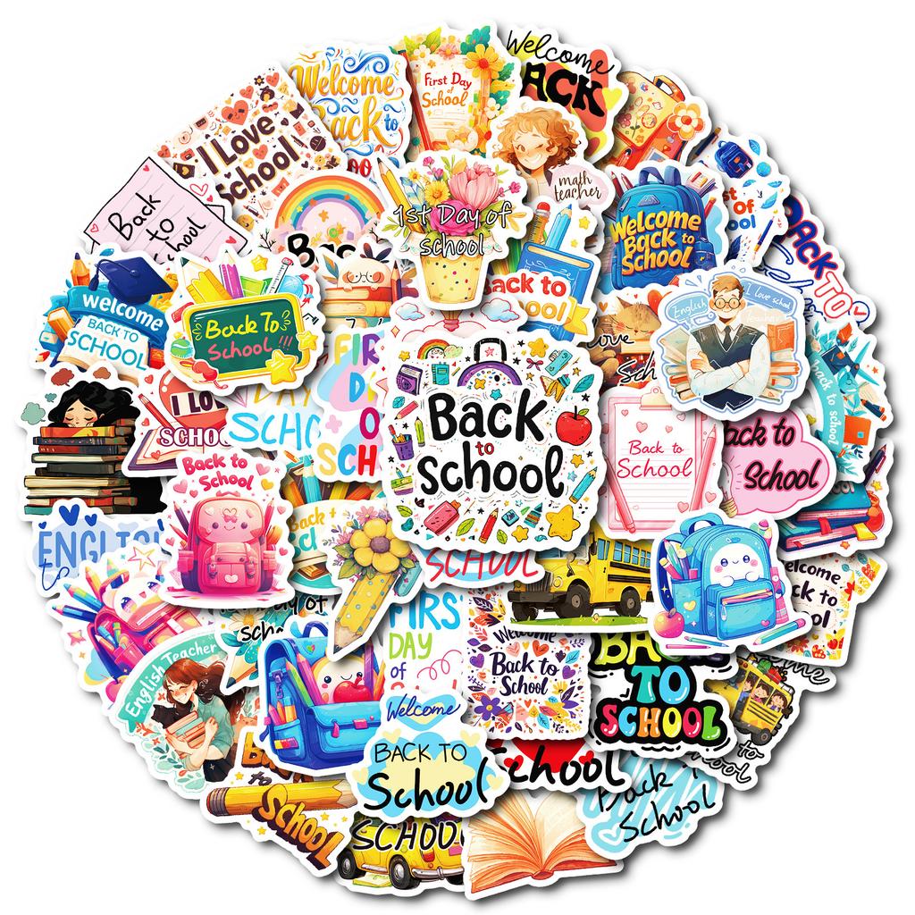 50 High-Value Creative School Season Graffiti Stickers Students Must Be Cute Waterproof Non-Repeating Stickers