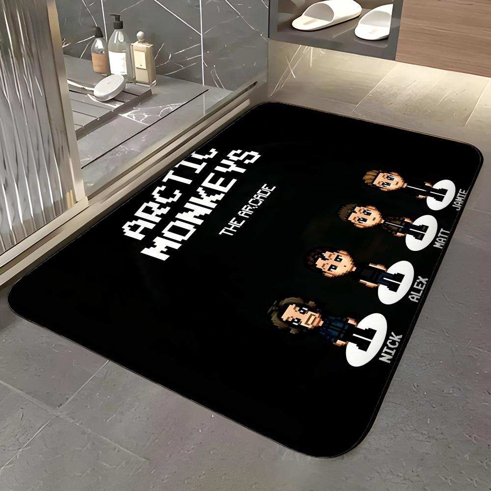 Band A-Arctic Monkeys Floor Mat Soft Flannel Entrance Door Mat Non Slip Absorbent Bathroom Bedroom Floor Rug