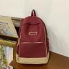 Lightweight Large Capacity Student Schoolbag Women Color Block Backpack