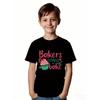European Sizes Creative Baking T-Shirt for Girls - Features a Playful Pink Design with Handwritten Letters, Perfect for Holiday Gatherings