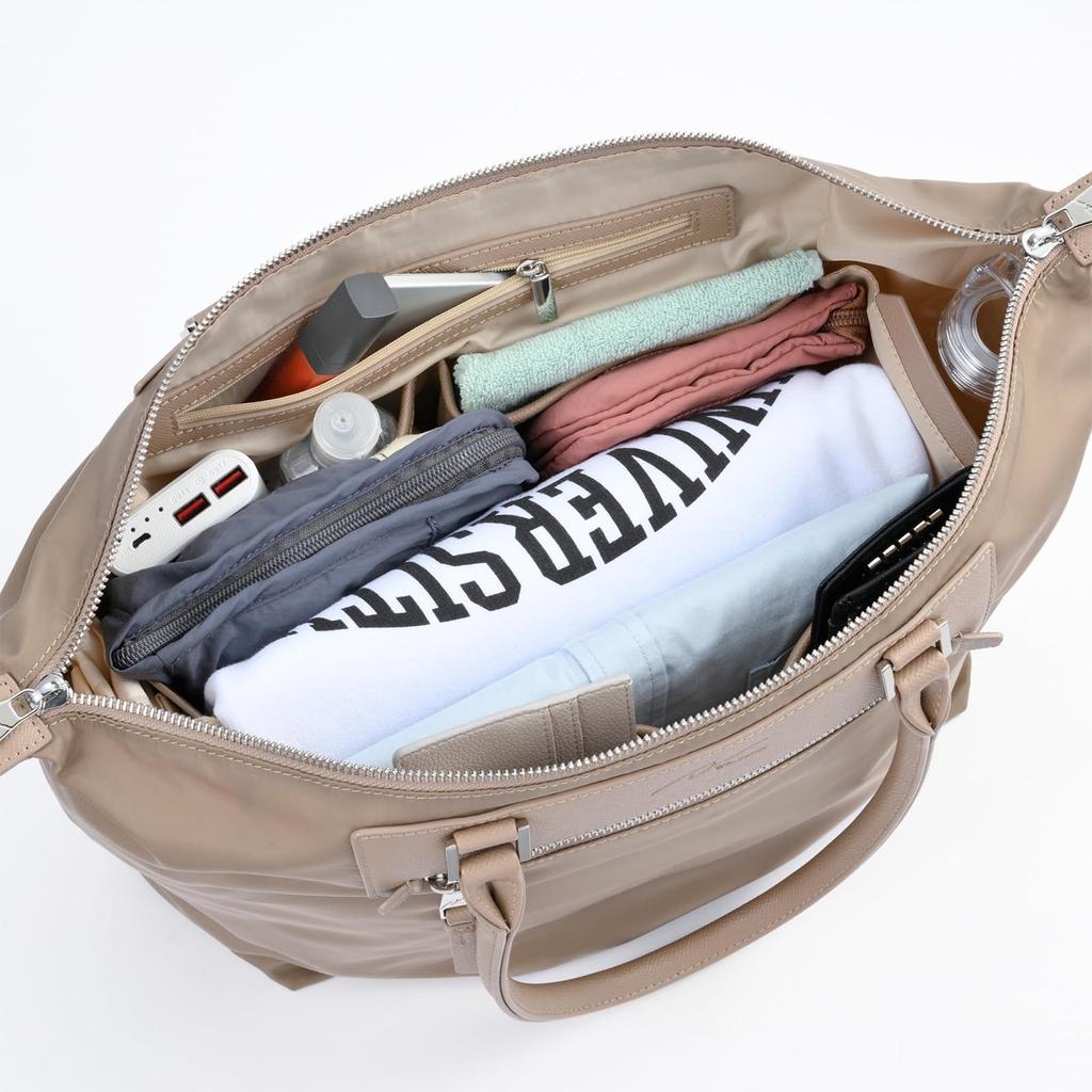 Und Luno Nylon Tragetasche A4 Aufbewahrung 2WAY Kann für den Weg zur Arbeit oder Schule verwendet werden 15582 Greige [Doppel Tag/Nacht] An/Aus Nr.15582 Damen