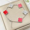 Boutique 15MM Large Four-leaf Clover Bracelet Black and White High-grade Fashion Net Red Bracelet